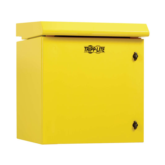 INDUSTRIAL WALLMOUNT RACK ENCLOSURE LOCK 12U 23IN NEMA 3R YELLOW