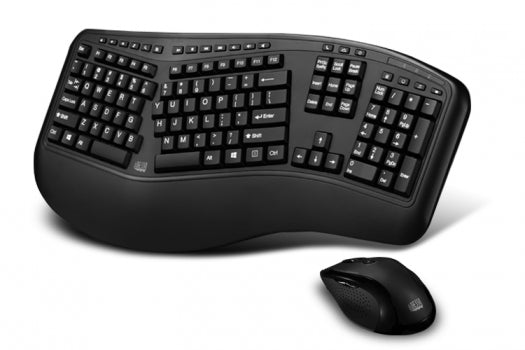 WKB-1500GB - Adesso TRU-FORM MEDIA 1500 - WIRELESS ERGONOMIC KEYBOARD & LASER MOUSE