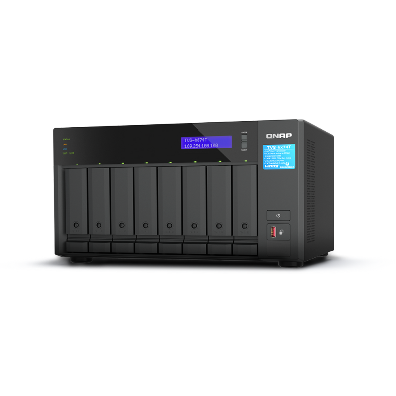 TVS-H874T-I7-32G - QNAP 8-Bay Core i7 12-Core 32GB DDR4 Thunderbolt 4 2.5GbE NAS