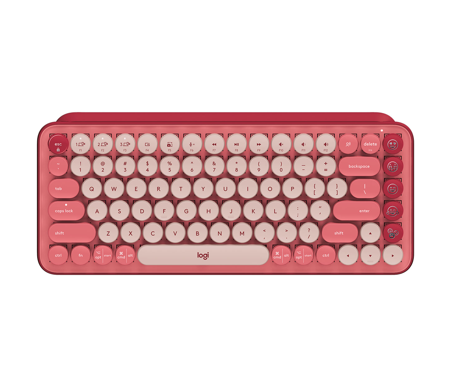 Logitech Pop Keys keyboard RF Wireless + Bluetooth Burgundy, Pink, Rose