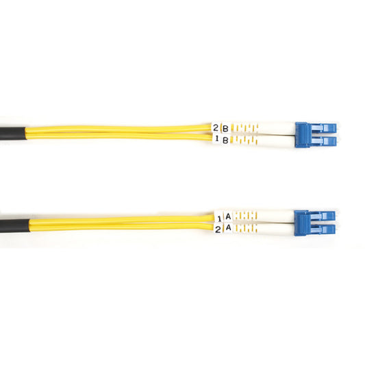 FOSM-015M-LCLC - Black Box OS2 9/125 SINGLEMODE FIBER OPTIC PATCH CABLE - OFNR PVC, LC TO LC, YELLOW, 15-M