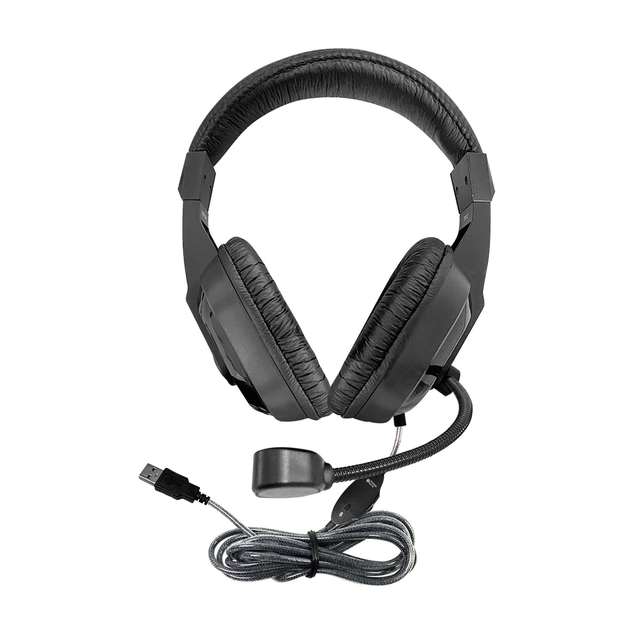 WSP2BK - Hamilton Buhl DELUXE HEADSET - USB W/ BOOM GOOSENECK MICROPHONE, PADDED HEADBAND LEATHERETTE E