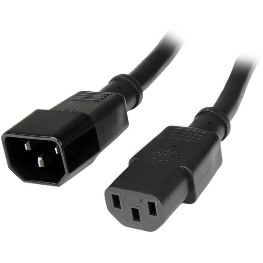 PXT10010 - StarTech.com AC POWER CORD 10FT (3M) 18AWG POWER SUPPLY EXTENSION CABLE IEC 60320 C14 TO IEC