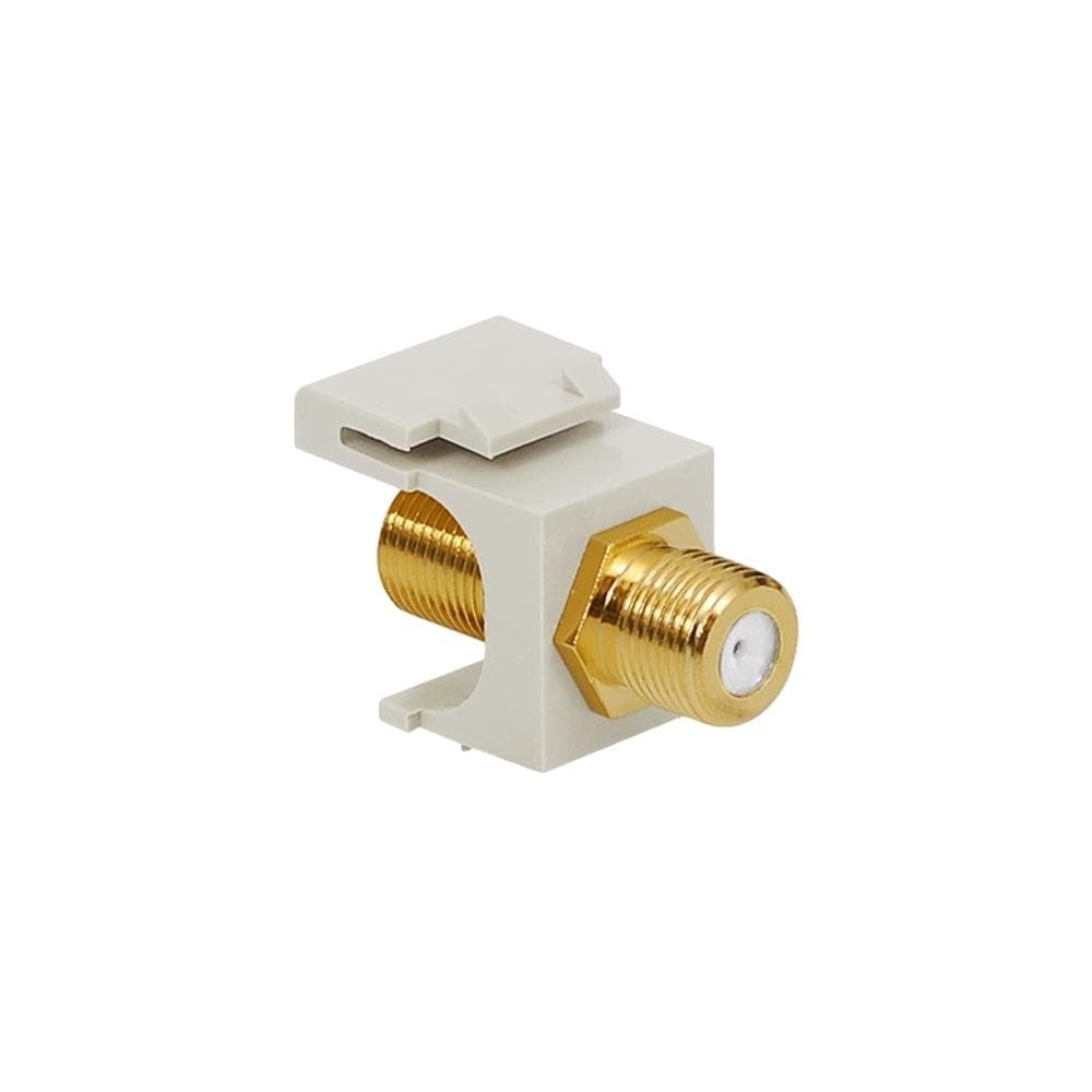 IC107B5GWH - ICC CATV-WH Modular F-Type Gold Plated Female-to-Female Keystone