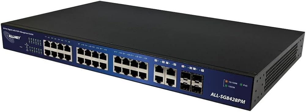 ALL-SG8428V2FPM-10G - Allnet 24-Port Gigabit PoE+ 4-Port 10G SFP+ Managed Switch