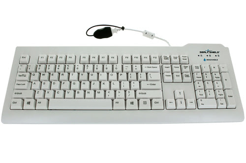 SSWKSV208UK - Seal Shield MEDICAL GRADE KEYBOARD - DISHWASHER SAFE - QWERTY ISO UK (WHITE)(USB). MOQ 40