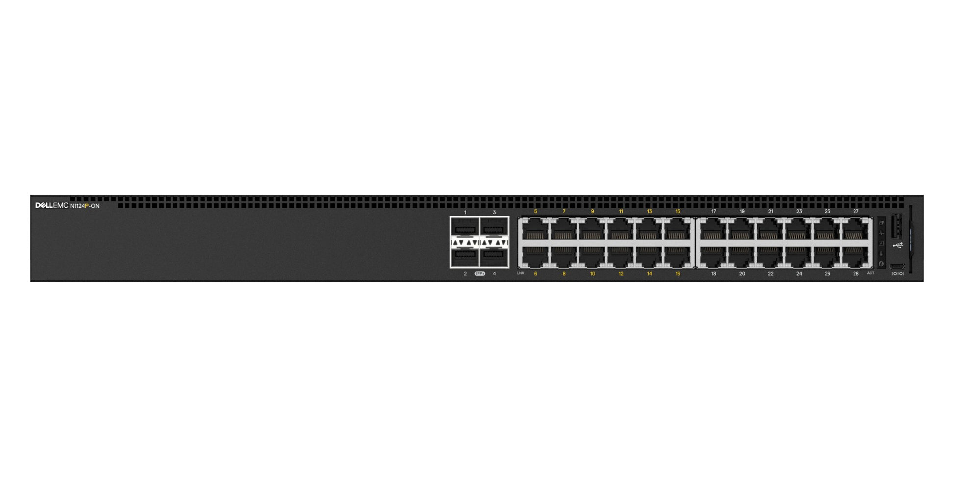 DELL N1124P-ON network switch Managed L2 Gigabit Ethernet (10/100/1000) Power over Ethernet (PoE) 1U Black