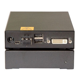 COMPACT KVM EXTENDER RECEIVER - DVI-D, (2) USB HID, SINGLE-MODE FIBER, GSA, TAA