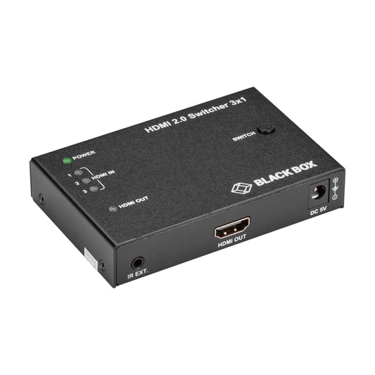 VSW-HDMI2-3X1 - Black Box HDMI 2.0 4K VIDEO SWITCH - 3X1, GSA, TAA