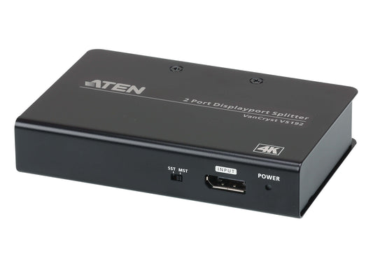 VS192 - ATEN 2-PORT 4K DISPLAYPORT SPLITTER WITH MST/SST