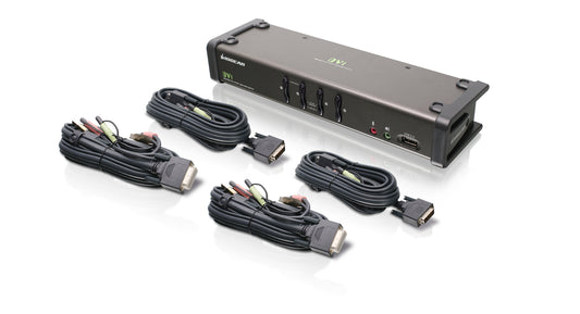 GCS1104 - iogear 4-PORT DVI KVMP SWITCH WITH AUDIO AND CA