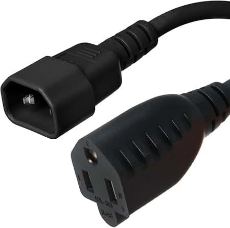 30POW-10W1-14-02206RD - Nippon Labs 14 AWG IEC320 C13/C14 Power Extension Cable