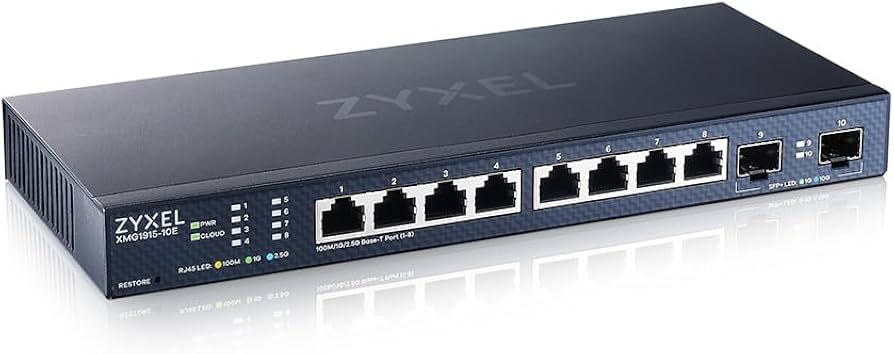 XMG1915-10EP - Zyxel 8-Port Smart Managed Multi-Gigabit PoE+ Ethernet Switch