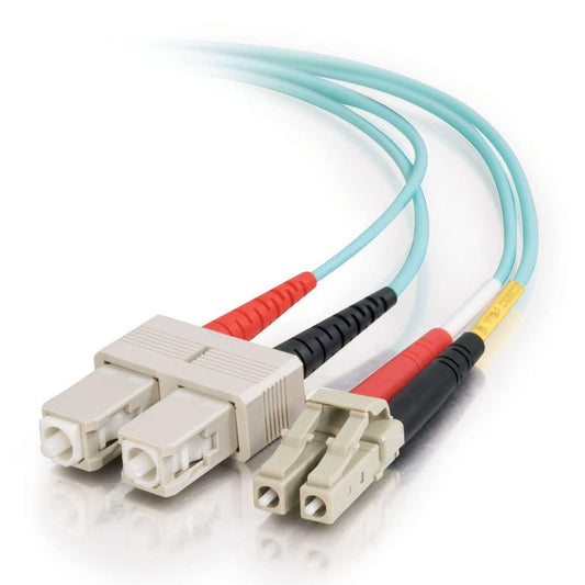 C2G 15m USA 10Gb LC/SC Duplex 50/125 Multimode Fiber Patch Cable fiber optic cable 590.6" (15 m) White