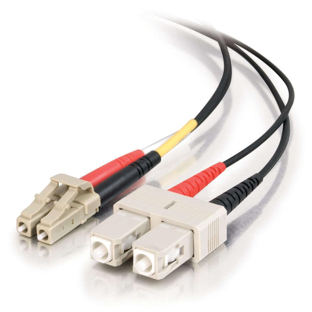 C2G 10m LC/SC Plenum-Rated Duplex 50/125 Multimode Fiber Patch Cable fiber optic cable 393.7" (10 m) Black