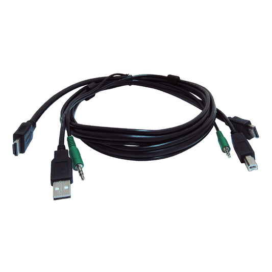 SECURE KVM CABLE - EACH END (1) USB, (2) HDMI, (1) 3.5MM AUDIO, TAA COMPLIANT, 6