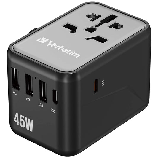 32123 - Verbatim UTA-08 Universal Travel Adapter 45W USB-C USB-A