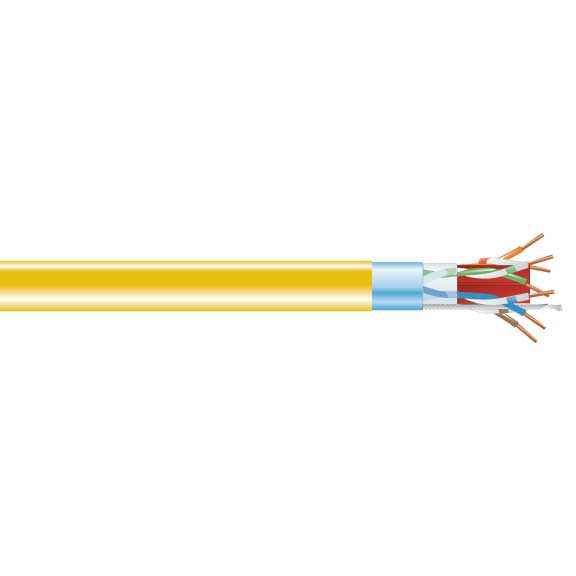 CAT6A 650-MHZ SOLID ETHERNET BULK CABLE - SHIELDED (F/UTP), CMR PVC, YELLOW, 100