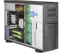 Supermicro SuperWorkstation 7049A-T IntelÂ® C621 LGA 3647 (Socket P) Rack (4U) Black