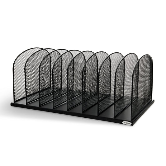 3253BL - Safco Mesh Desk Organizer Eight Sections Steel 19 3/8 x 11 3/8 x 8 Bl