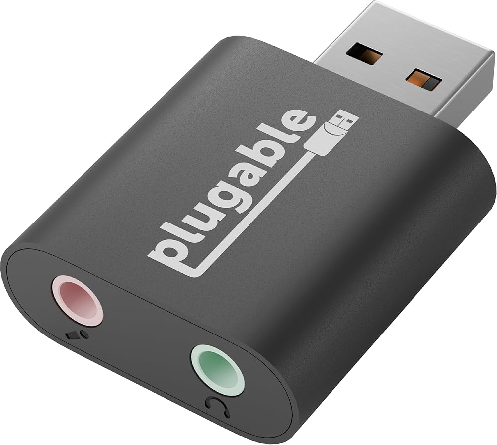 USB-AUDIO - Plugable USB Audio Adapter 1 X Type A Male USB 1 X 3.5mm Female Audio