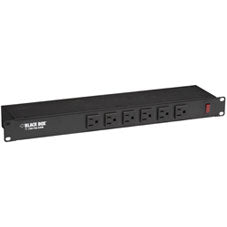 19" RACKMOUNT POWER STRIP WITH FRONT OUTLETS - 120VAC, 15A, 5-15R, 6-OUTLET, 6-F