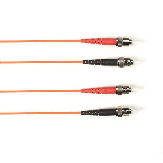 OM2 50/125 MULTIMODE FIBER OPTIC PATCH CABLE - OFNR PVC, ST TO ST, ORANGE, 2-M (