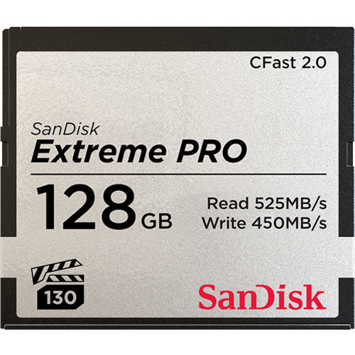 SANDISK EXTREME PRO CFAST 2.0, 128GB, FULL HD, 4K VIDEO RECORDING