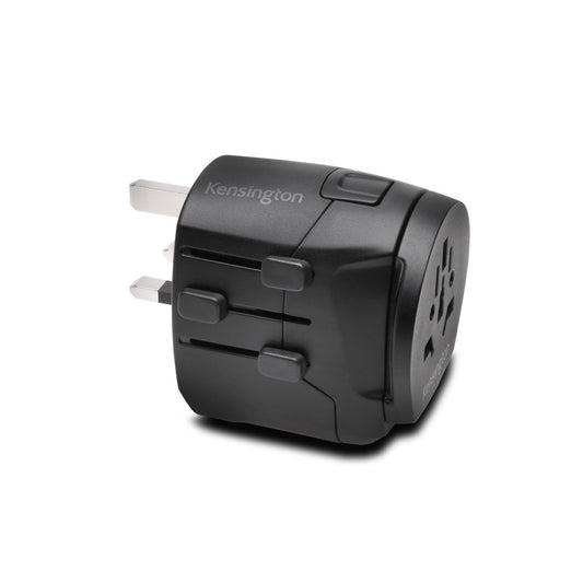 Kensington International Travel Adapter â€“ Grounded (3-Prong) with Dual USB Ports