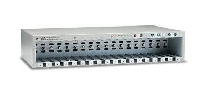 THE AT-MMCR18-00 IS THE RACK MOUNTABLE CHASSIS FOR THE MMC200 AND MMC2000 SERIES