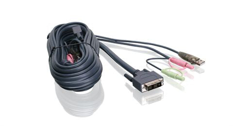 G2L7D03UI - iogear S DVI-I SINGLE LINK, USB 2.0 KVM CABLE PROVIDES TEN FEET OF DIGITAL AND AN
