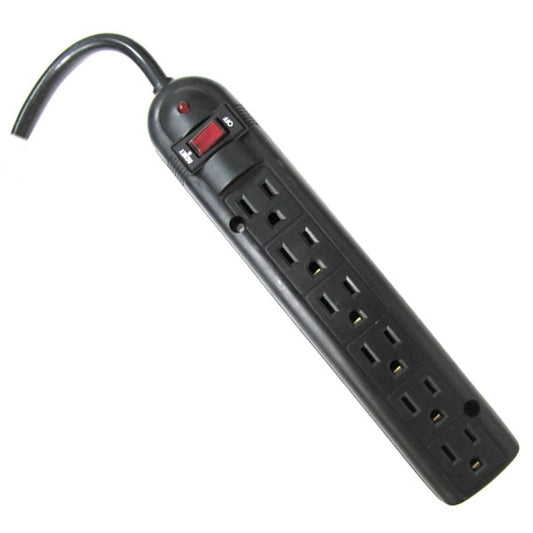 WSP600PLF25BK - Weltron THIS 6 OUTLET PLASTIC POWER STRIP HAS 750 JOULES EMI/RFI FILTER and A 25FT POWE