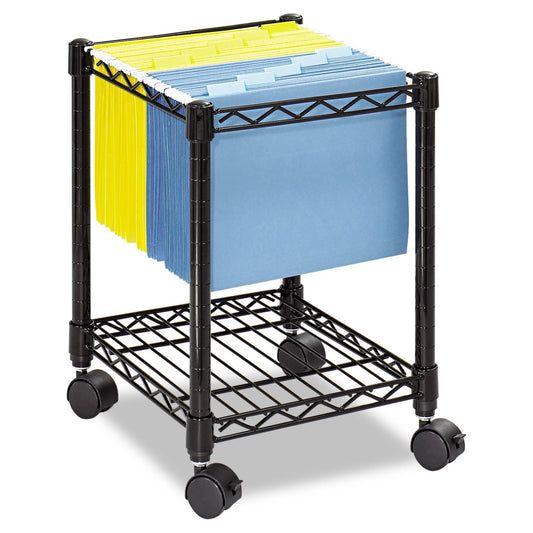 5201BL - Safco Wire Mobile File 1 Shelf 14w x 24d x 20-1/2h Black