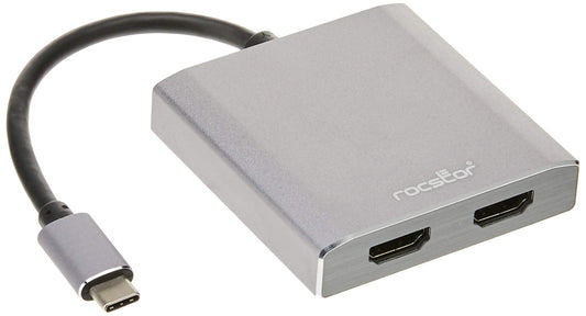 Y10A203A1 - Rocstor Premium USB-C to Dual HDMI Multi Monitor Adapter 4K 30Hz USB Type- C