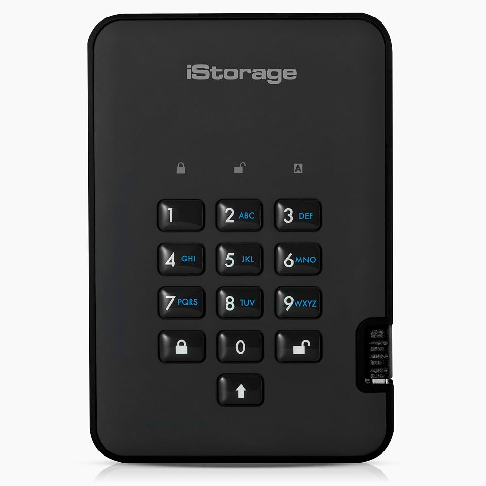 ‎IS-DA2-256-2000-B - iStorage 2TB USB 3.1 Portable Encrypted Hard Drive