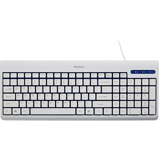 99377 - Verbatim WHITE USB CORDED KEYBOARD