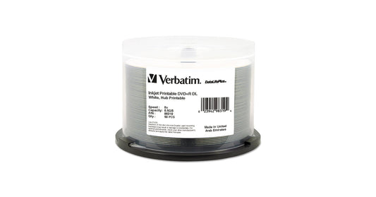 96732 - Verbatim DVD+R DL 8.5GB 8X DataLifePlus Shiny Silver Silk 50pk Spindle