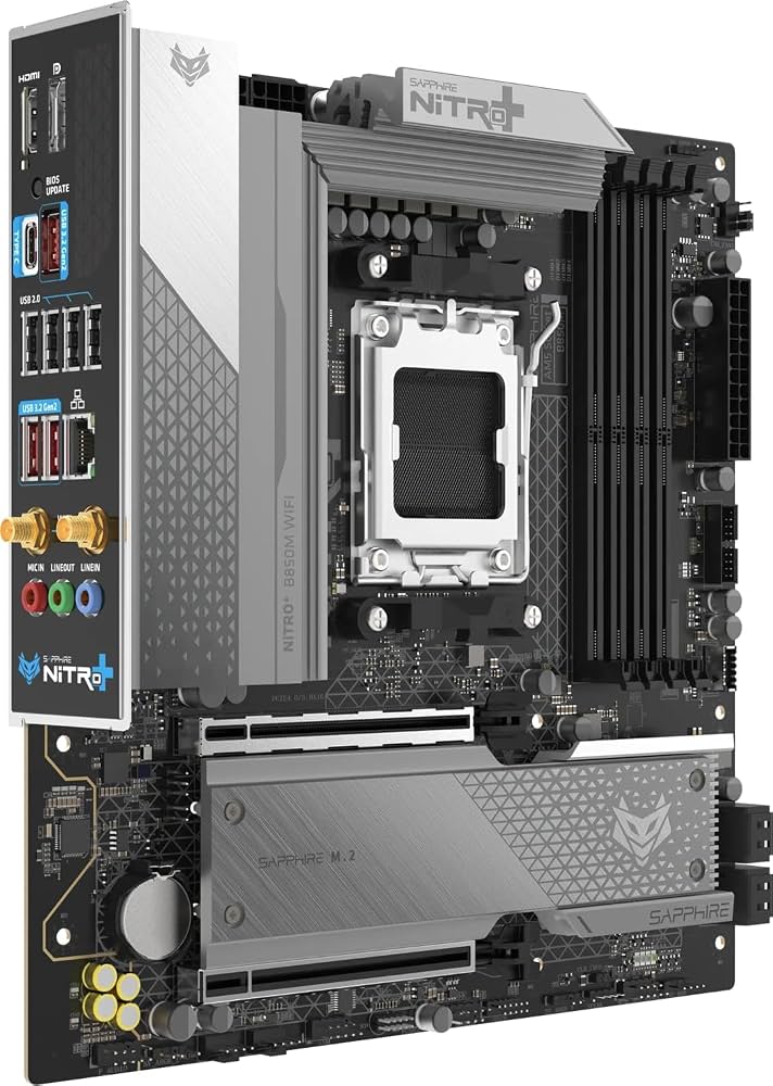 52123-01-40G - Sapphire NITRO+ B850M WiFi AMD AM5 Micro-ATX Motherboard