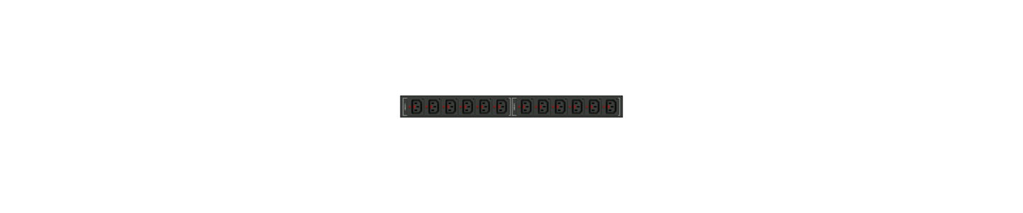 1PH, 208V AC, 30A (24A RATED); 12 OUTLETS: 12X C13 LOCKING; PLUG: NEMA L6-30P (R