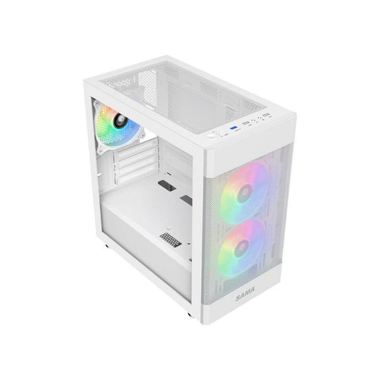 ARGB-Q5-W - SAMA White USB3.0 Tempered Glass Micro ATX Tower Gaming Computer Case