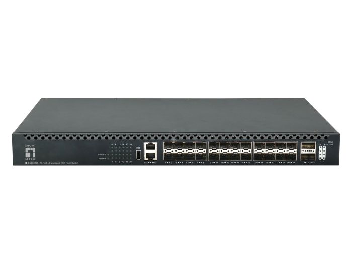 XQS-3126 - LevelOne 26x GE 2x40/100GbE 19'' 185W 24xPoE Switch