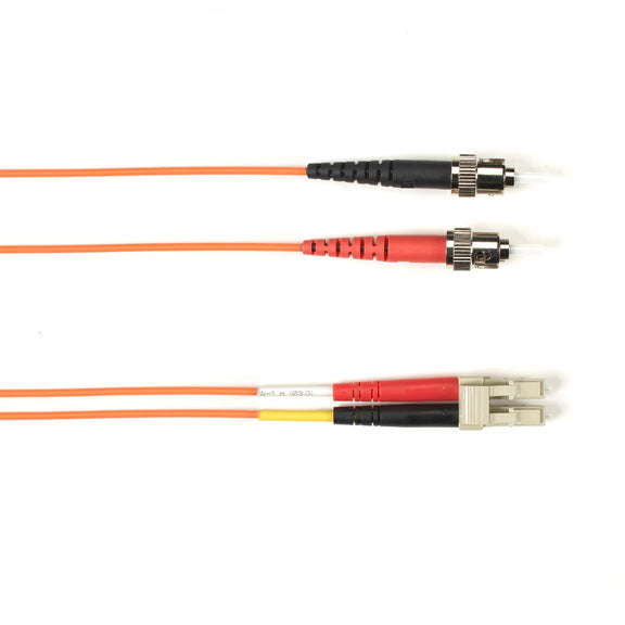 OM2 50/125 MULTIMODE FIBER OPTIC PATCH CABLE - OFNP PLENUM, ST TO LC, ORANGE, 5-