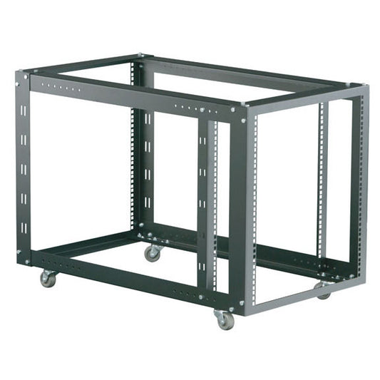 FLEX DEPTH RACK - 12U, 4-POST, 21" X 36"D, M6 SQUARE HOLES, 360-LB. CAPACITY, GS