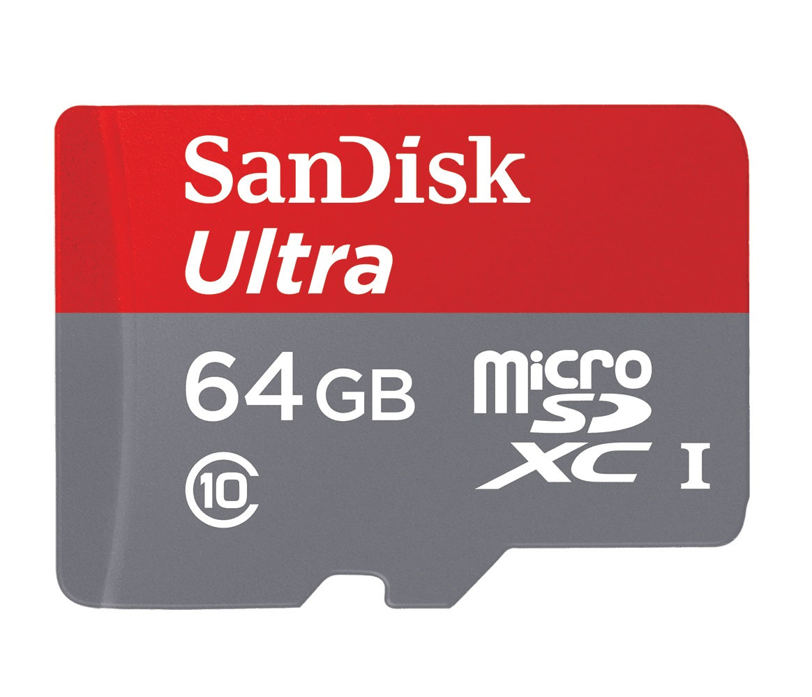 SANDISK ULTRA MICROSDHC MEMORY CARD, 64GB, SDSQUNC-064G-AN6MA, CLASS 10/UHS-I, W