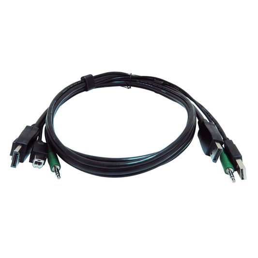 6 FT KVM USB DISPLAYPORT CABLE WITH AUDIO -TAA COMPLIANT NON CANCELABLE/NON RETU