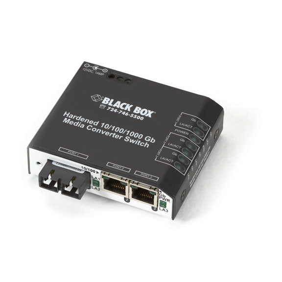 GIGABIT ETHERNET HARDENED TEMPERATURE SWITCH(2)10/100/1000-MBPS COPPER RJ45,(1)1