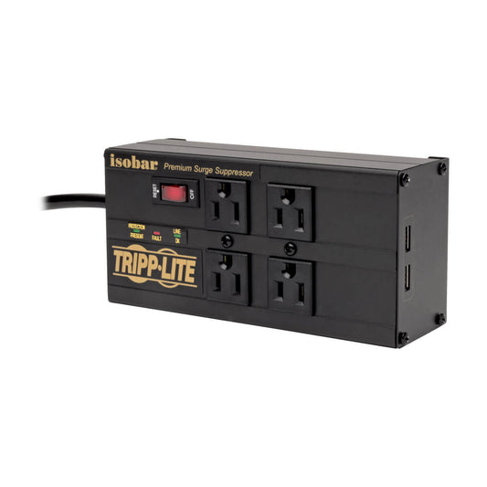 Tripp Lite IBAR4ULTRAUSBB surge protector Black 4 AC outlet(s) 120 V 96.1" (2.44 m)