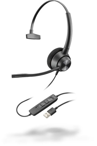 POLY EncorePro 310 Headset Wired Head-band Office/Call center USB Type-A Black