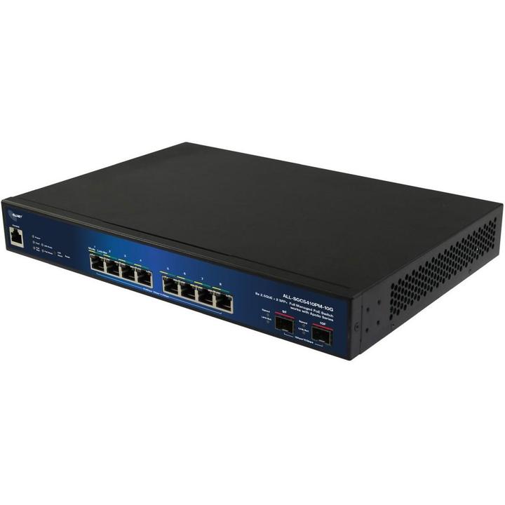 ALL-SGC5410PM-10G - Allnet 8-Port 10G Multi-Gigabit PoE++ 2-Port 10G SFP+ Managed Switch