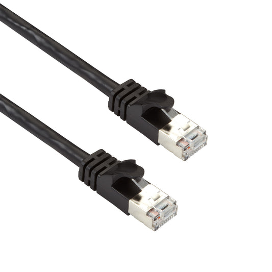 CAT6A 500-MHZ SLIMLINE MOLDED SNAGLESS STRANDED ETHERNET PATCH CABLE - SHIELDED